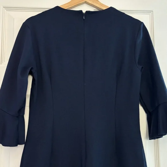 Banana Republic Ponte Knit Flutter Sleeve Sheath Dress - Navy Blue Size 6 - Picture 7 of 9